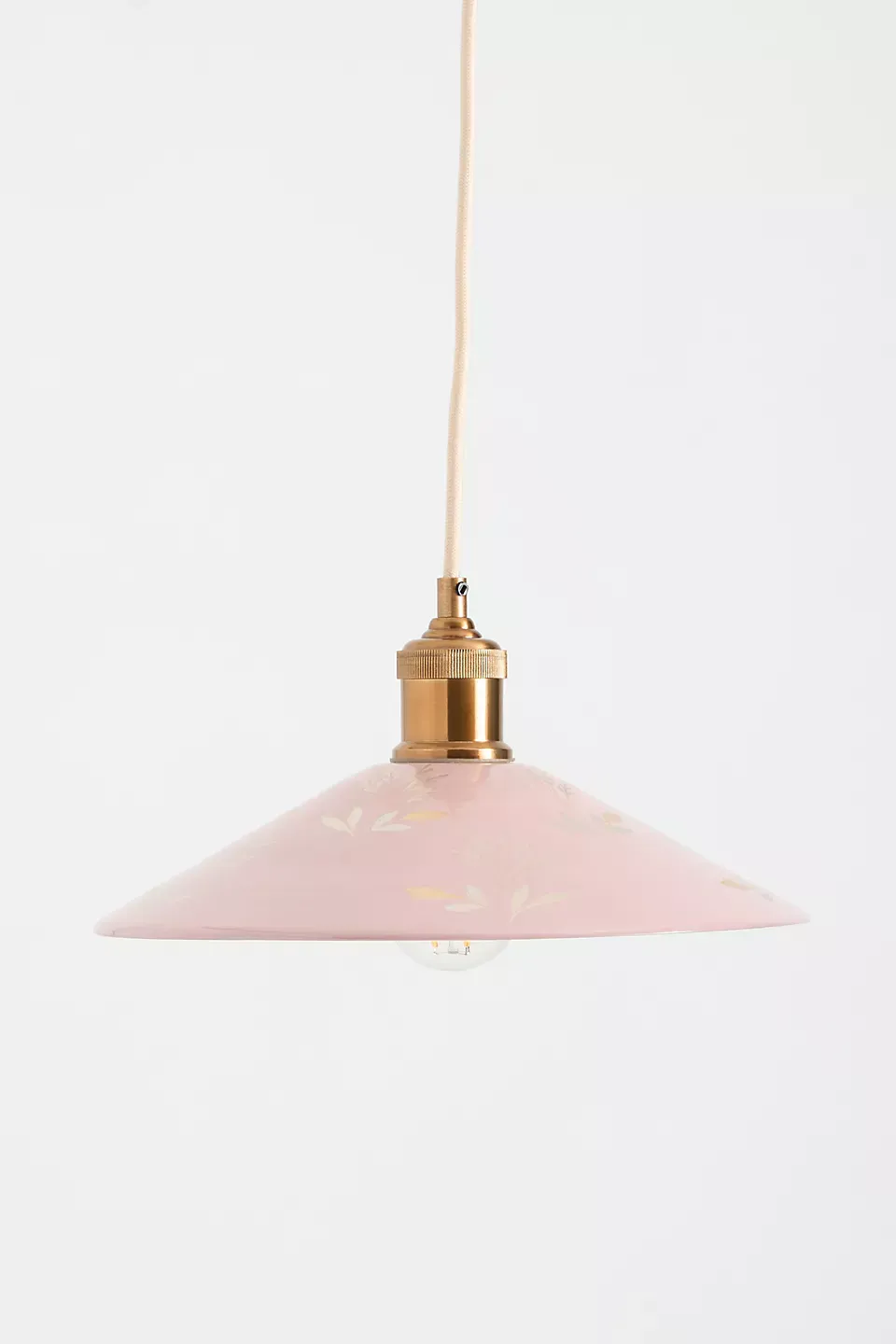 Painted Leaf Glass Pendant