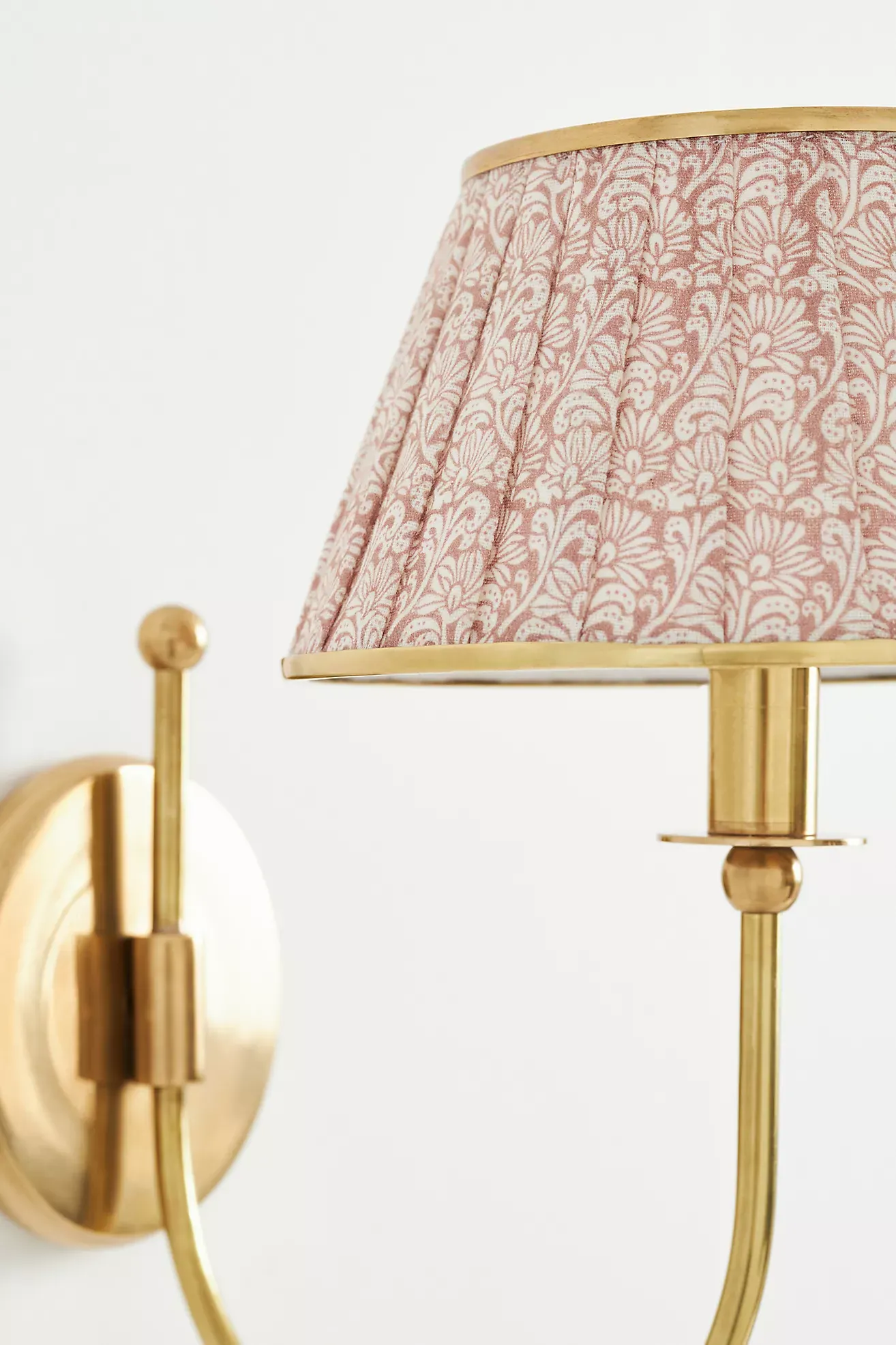 Lee Brass Fabric Shade Sconce Wall Light