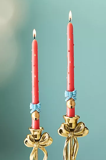 Festive Icon Taper Candles, Set of 2