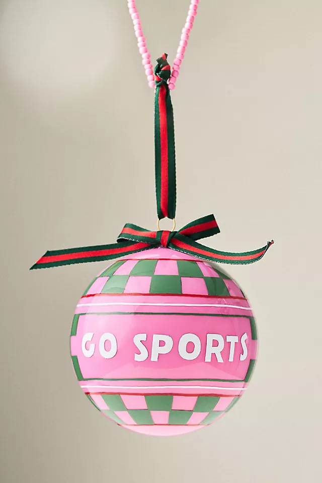 Go Sports Glass Ornament
