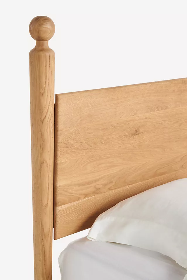 Roma Four-Poster Oak Wood Bed