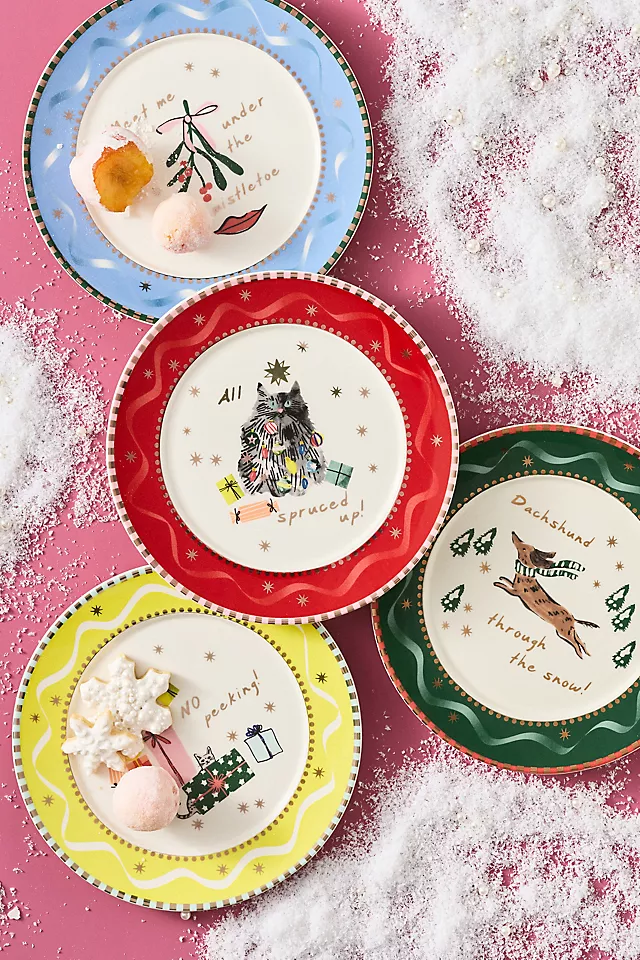 Caroline Stoneware Holiday Dessert Plate