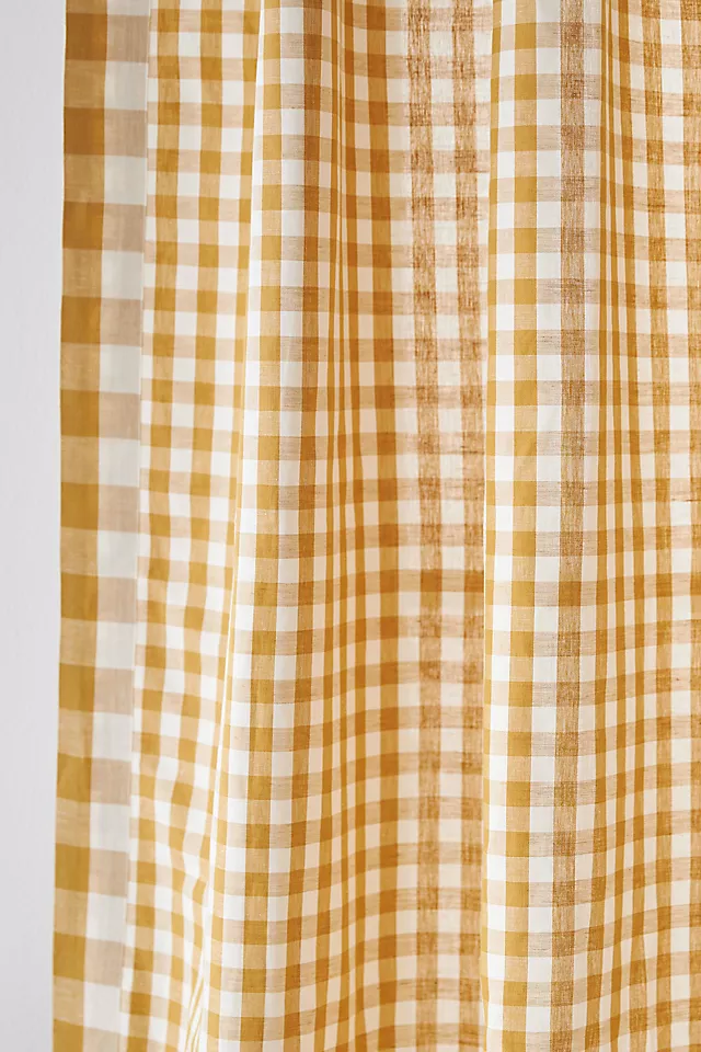Cotton Linen Gingham Curtain