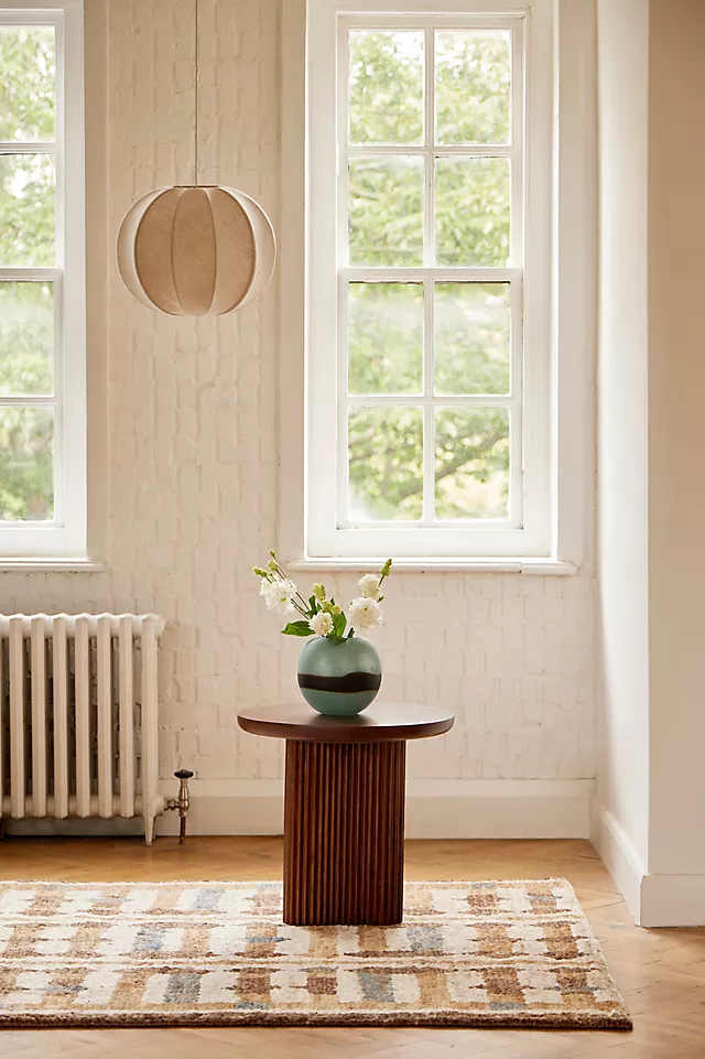 Scout Burl Wood Fluted Side Table