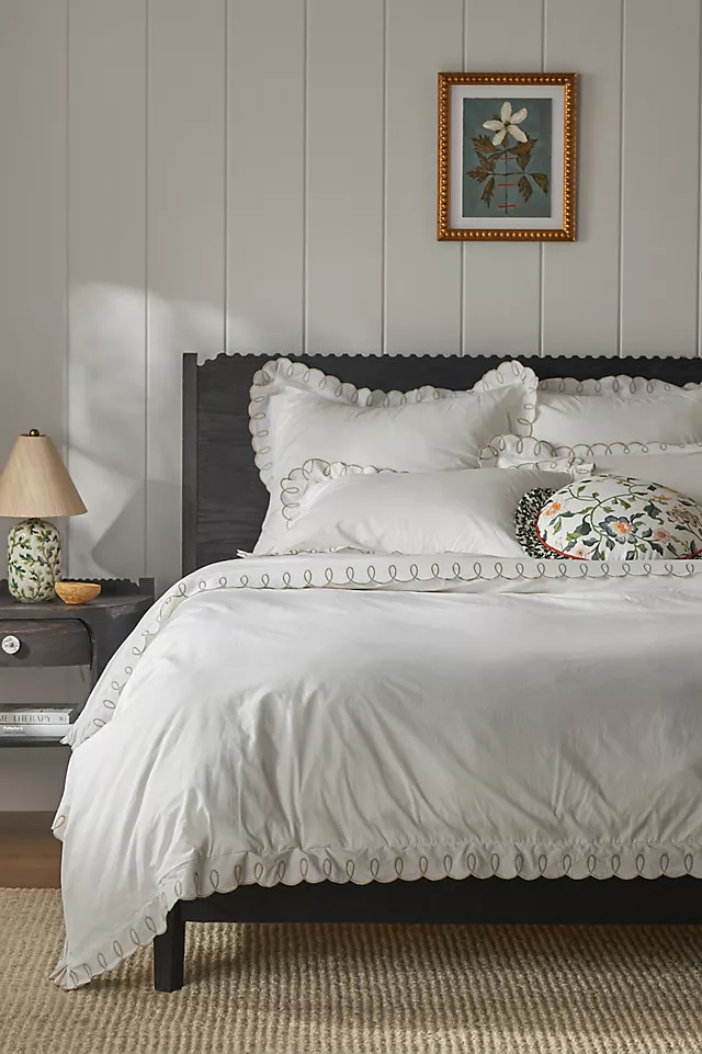 Maeve by Anthropologie Organic Cotton Looped Embroidered Duvet Cover