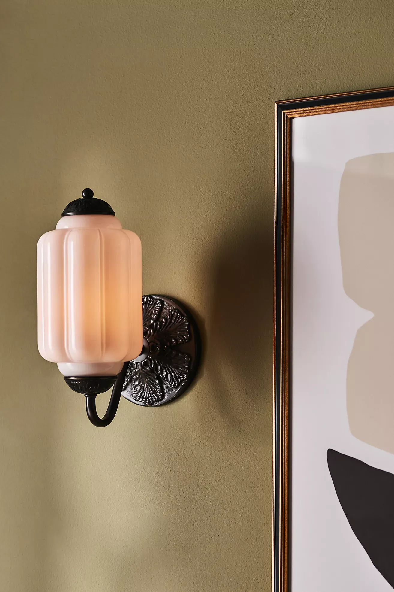 The Eloise Scallop Milk Glass Sconce Wall Light
