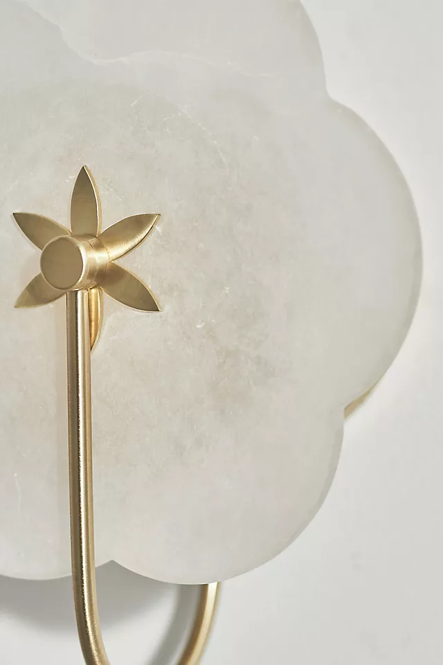 Leela Flower Alabaster Bath Sconce Wall Light