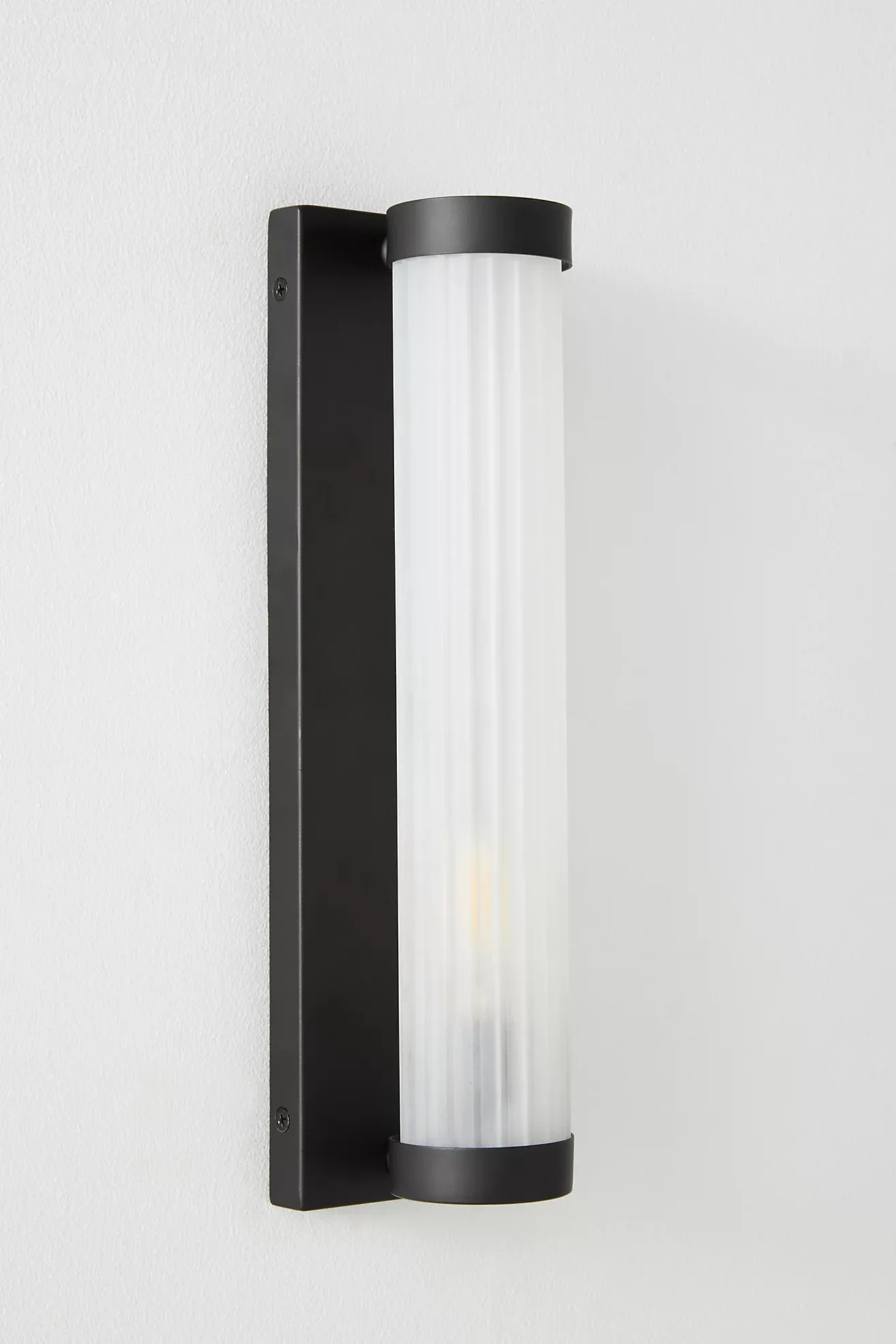 Elise Glass Metal Ribbed Sconce Wall Light