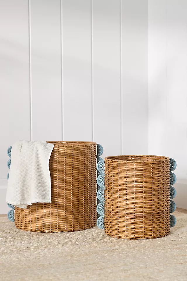 Dottie Scalloped Wicker Baskets, Set of 2