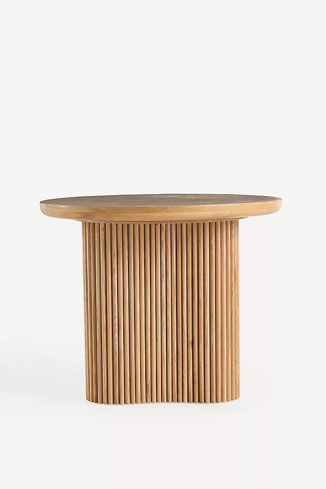 Scout Burl Wood Fluted Side Table