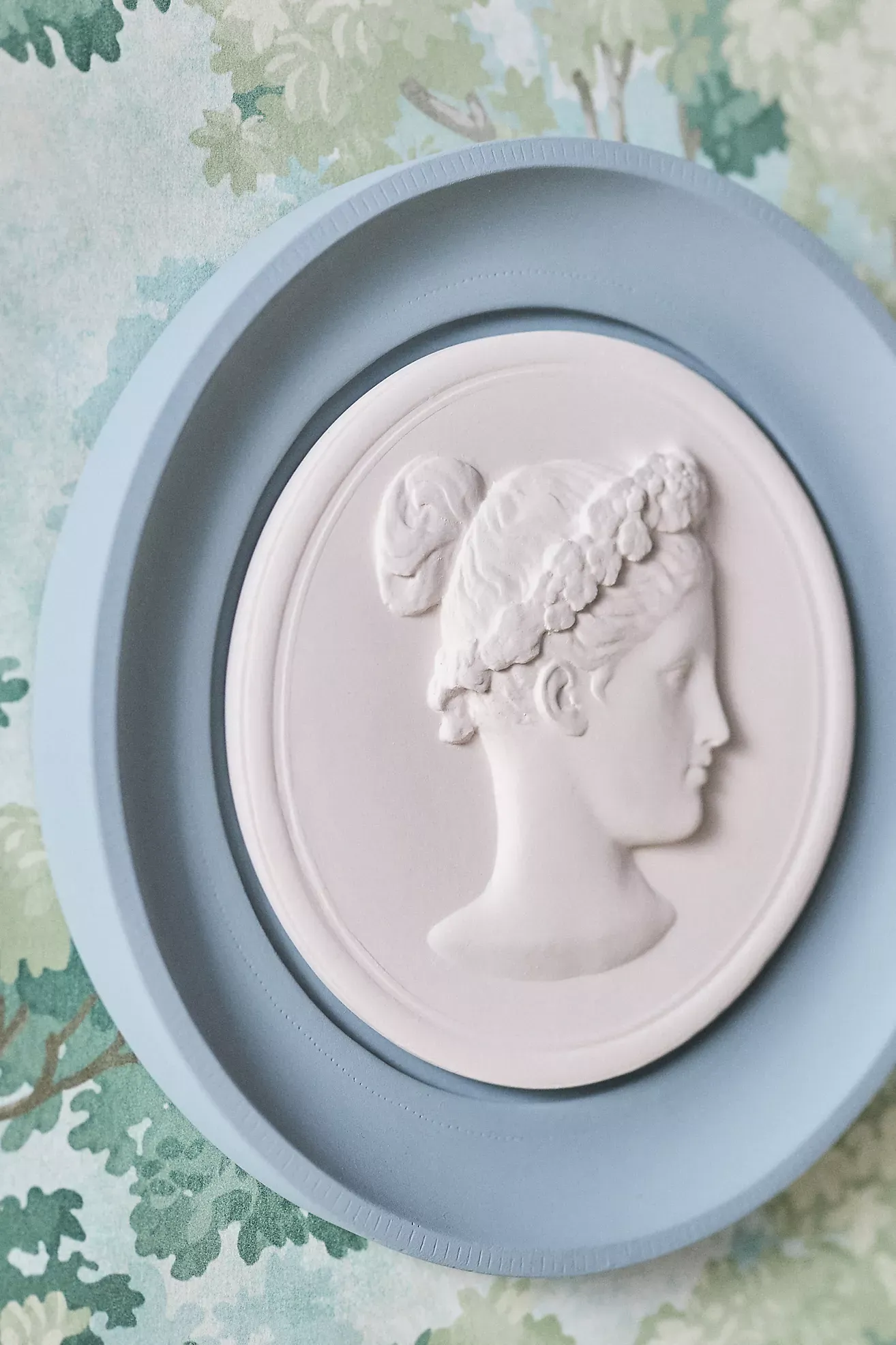 STATUETTE Blue Plaster Framed Intaglio Gallery Wall Charm