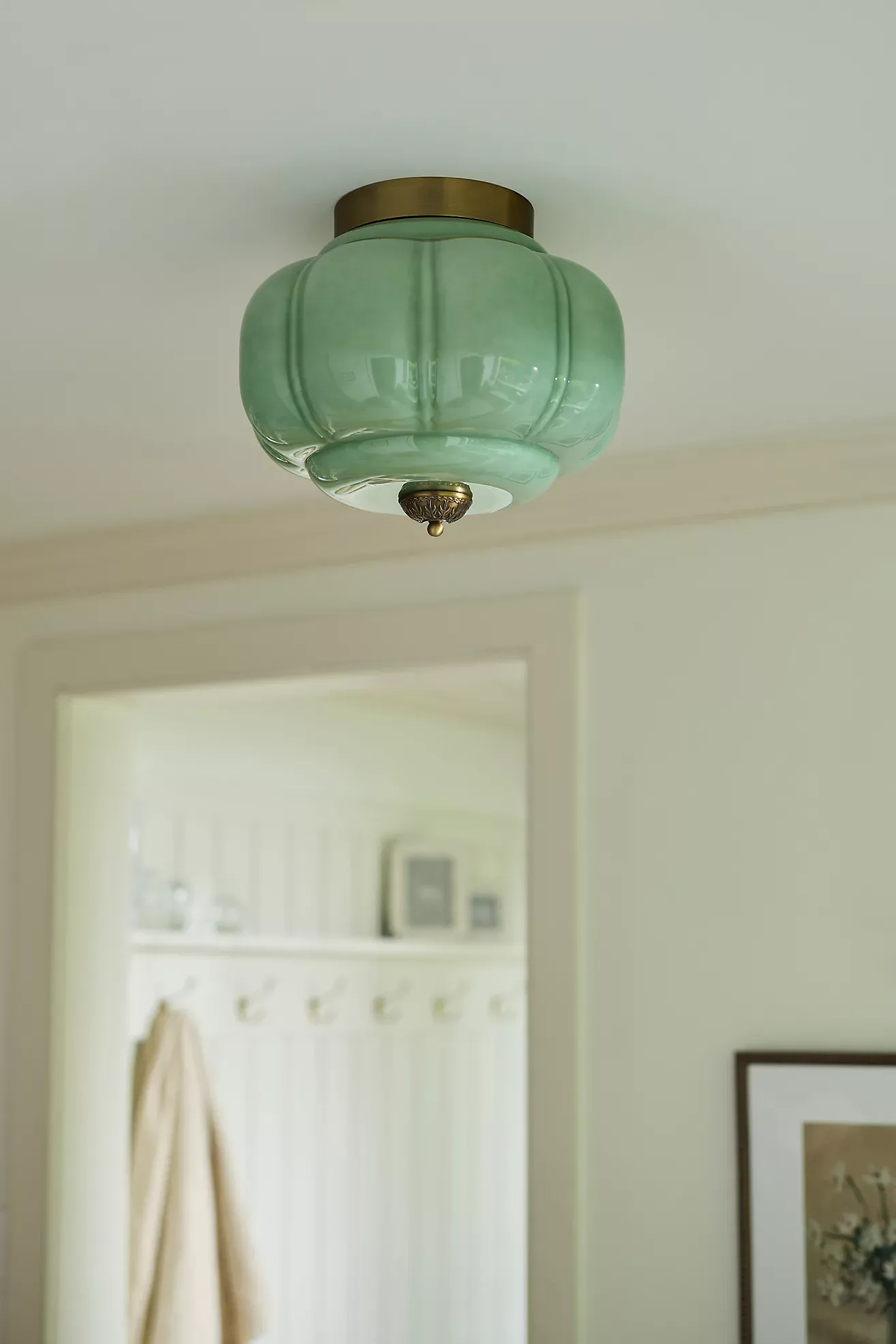 The Eloise Scallop Milk Glass Flush Mount Ceiling Light