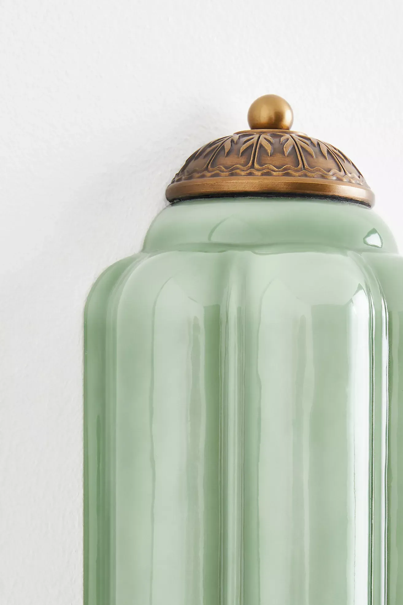 The Eloise Scallop Milk Glass Flush Sconce Wall Light