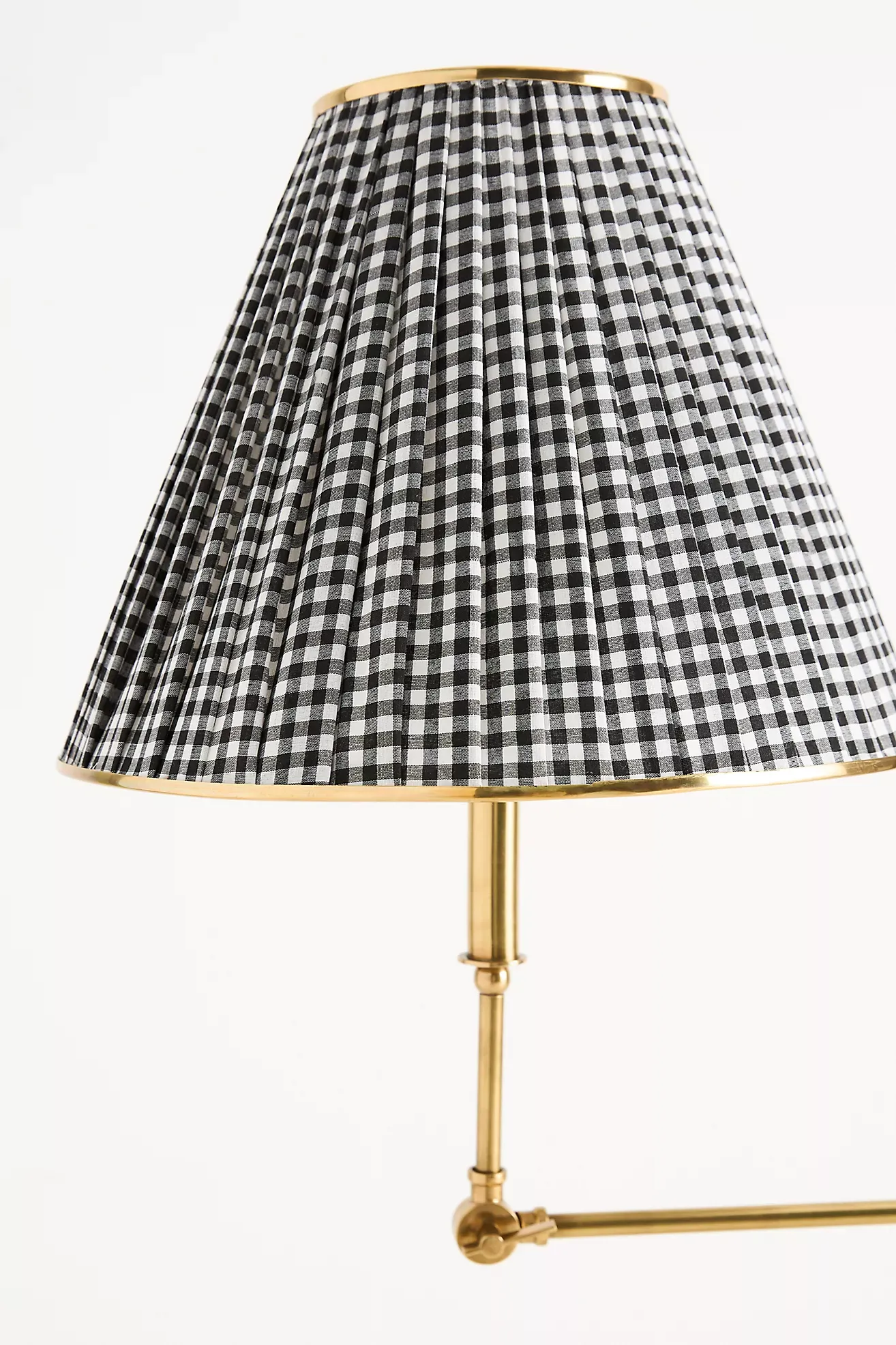 Lee Ruched Articulating Printed Shade Brass Floor Lamp