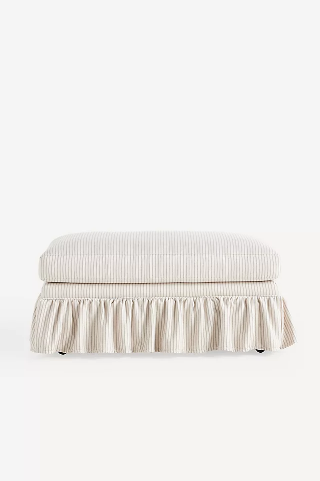 Bowen Sorrento Stripe Ruffle Ottoman