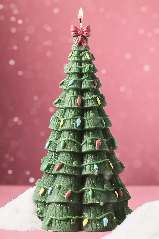 Festive Tree Decorative Shaped Wax Candle