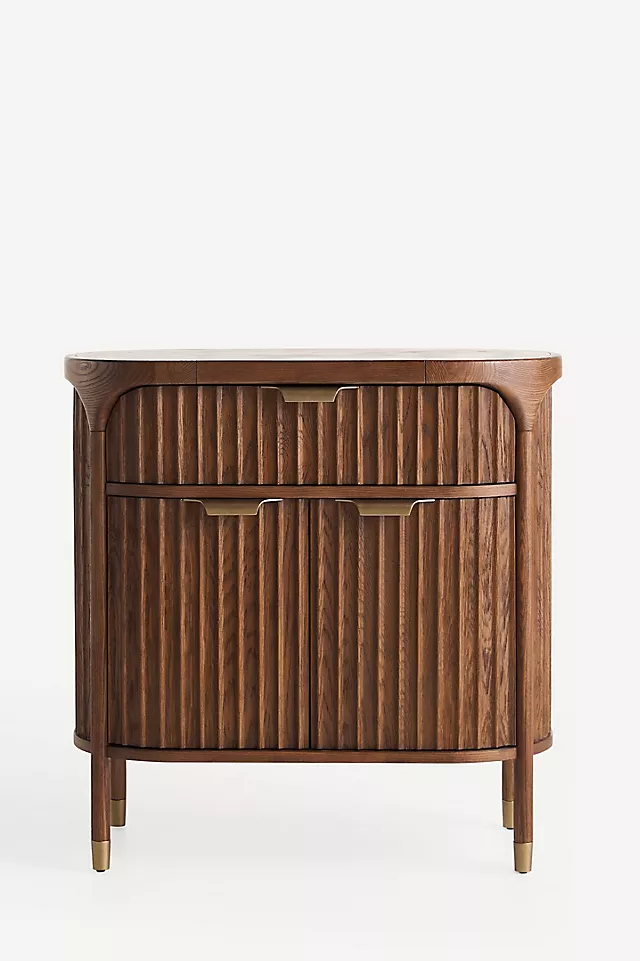 The Isla Fluted-Wood Entryway Cabinet