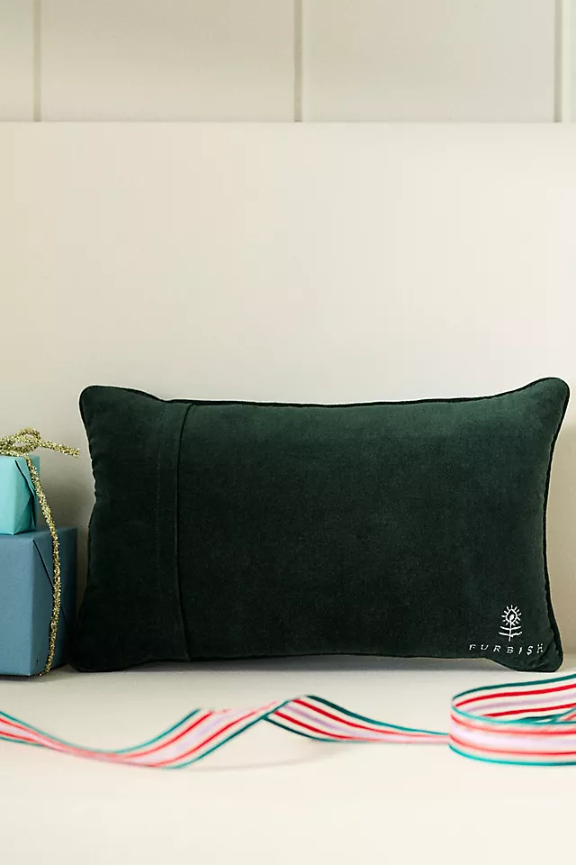 Furbish Studio Holiday Petite Needlepoint Pillow