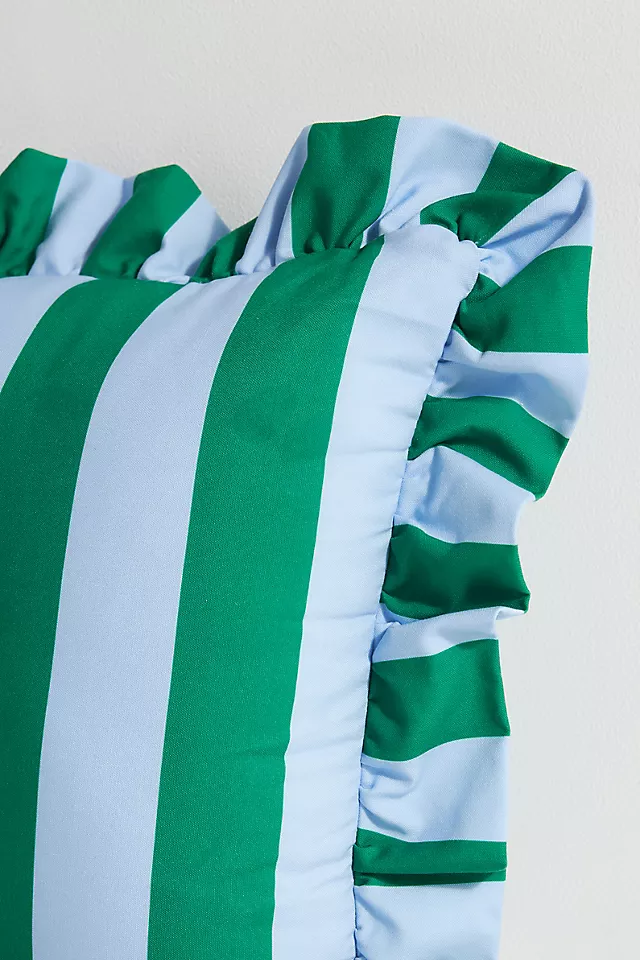 Maeve by Anthropologie Striped Ruffle Indoor/Outdoor Pillow