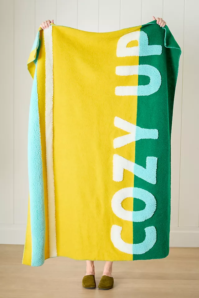 Juno Wool Blend Sherpa Fleece Throw Blanket