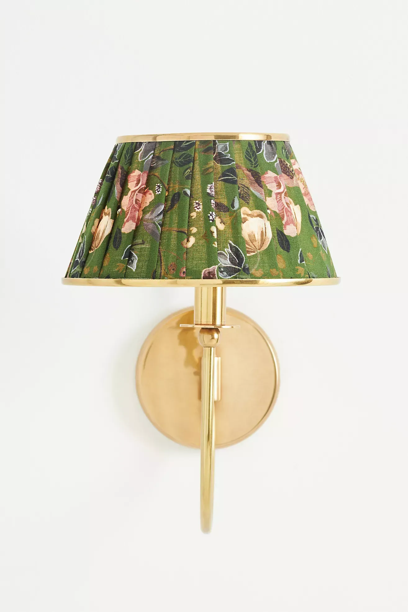 Lee Brass Fabric Shade Sconce Wall Light