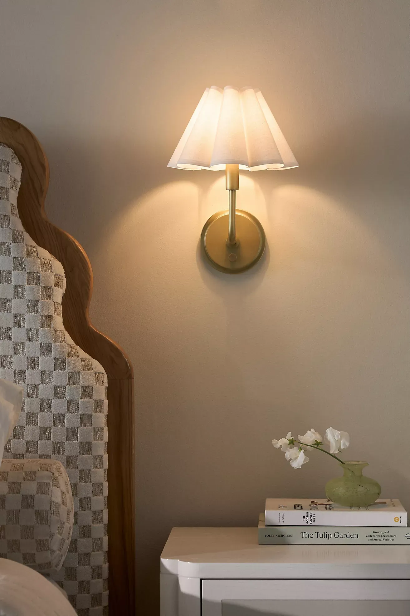 Polly Scalloped Shaded Metal Sconce Wall Light