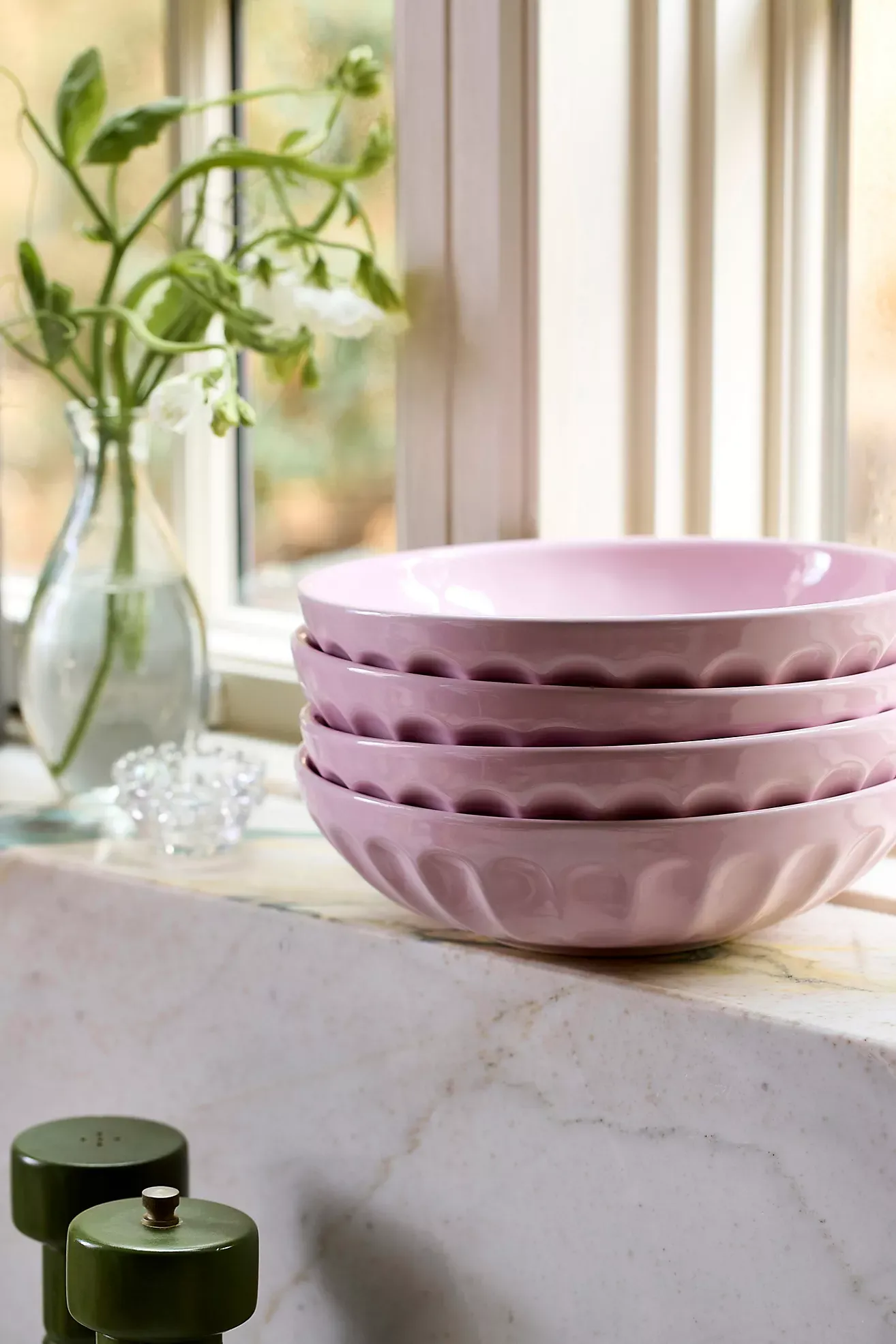 The Latte Stoneware Pasta Bowls, Set of 4: Amelie Edition
