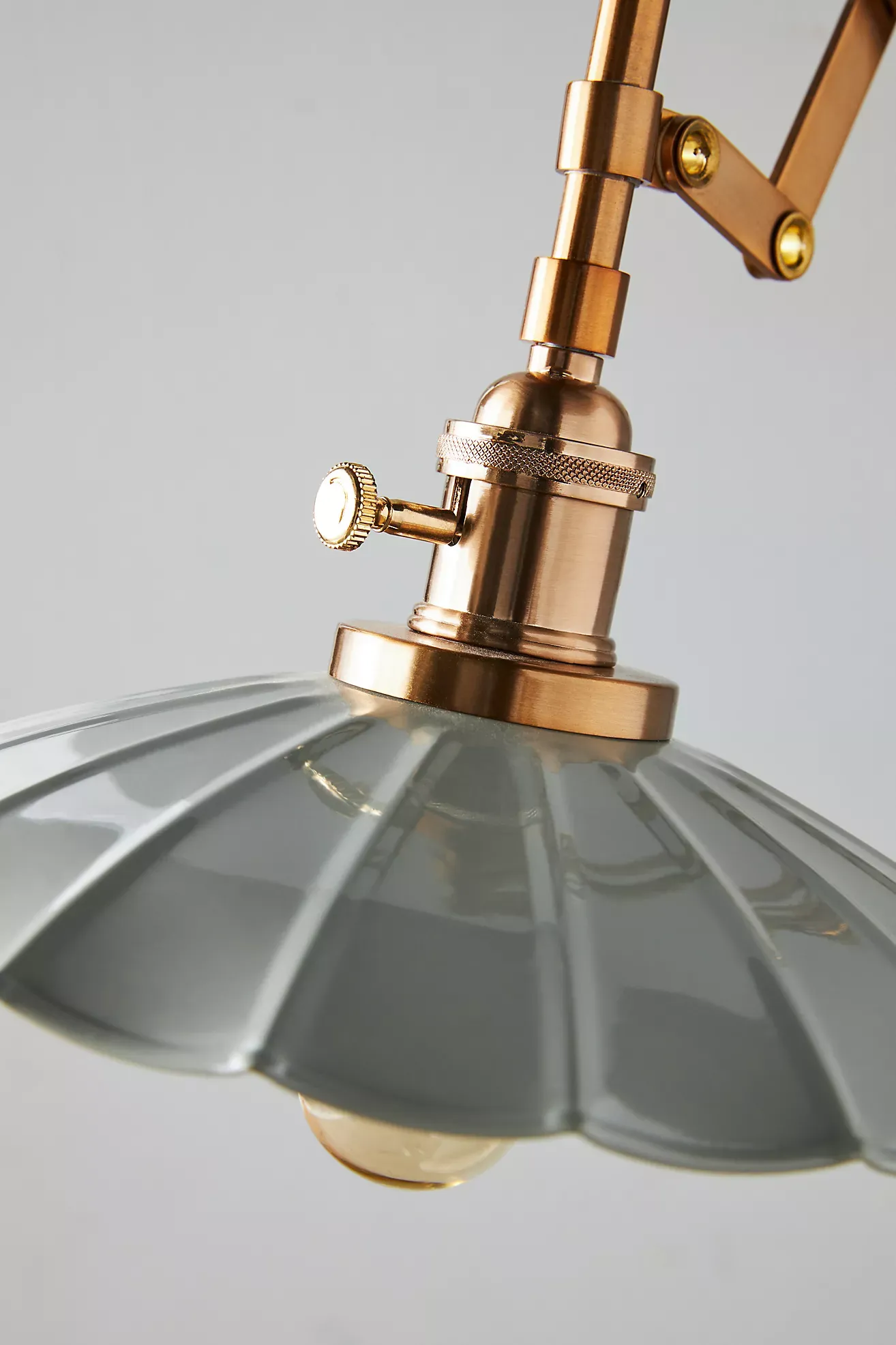 Greta Scalloped Accordian Plug-In Sconce Wall Light