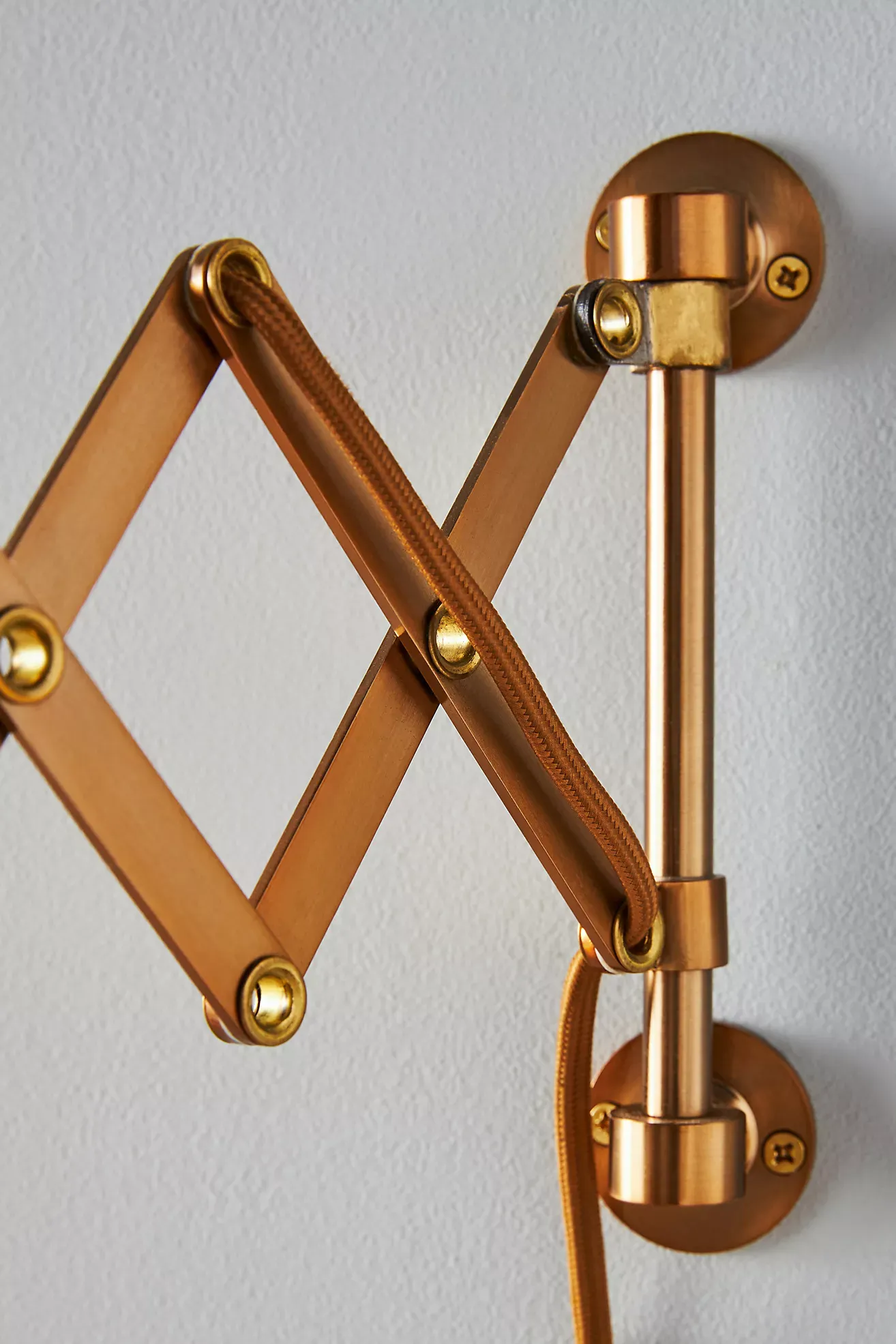 Greta Scalloped Accordian Plug-In Sconce Wall Light