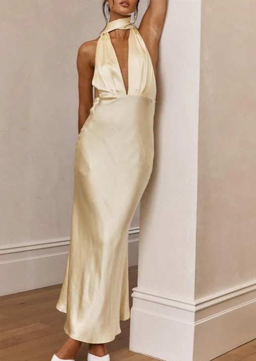Naples Halterneck Maxi Dress