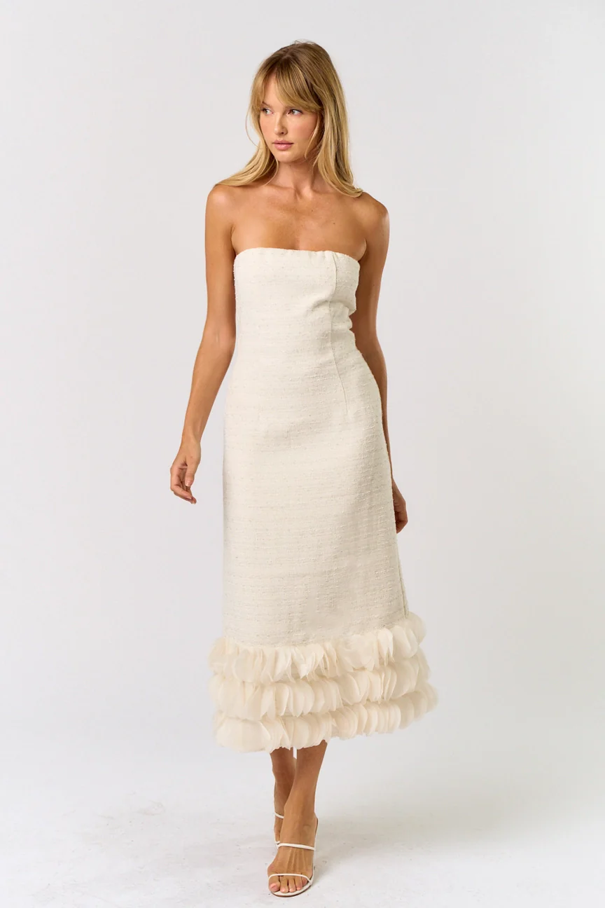 Raeyn Floral Texture Tweed Dress