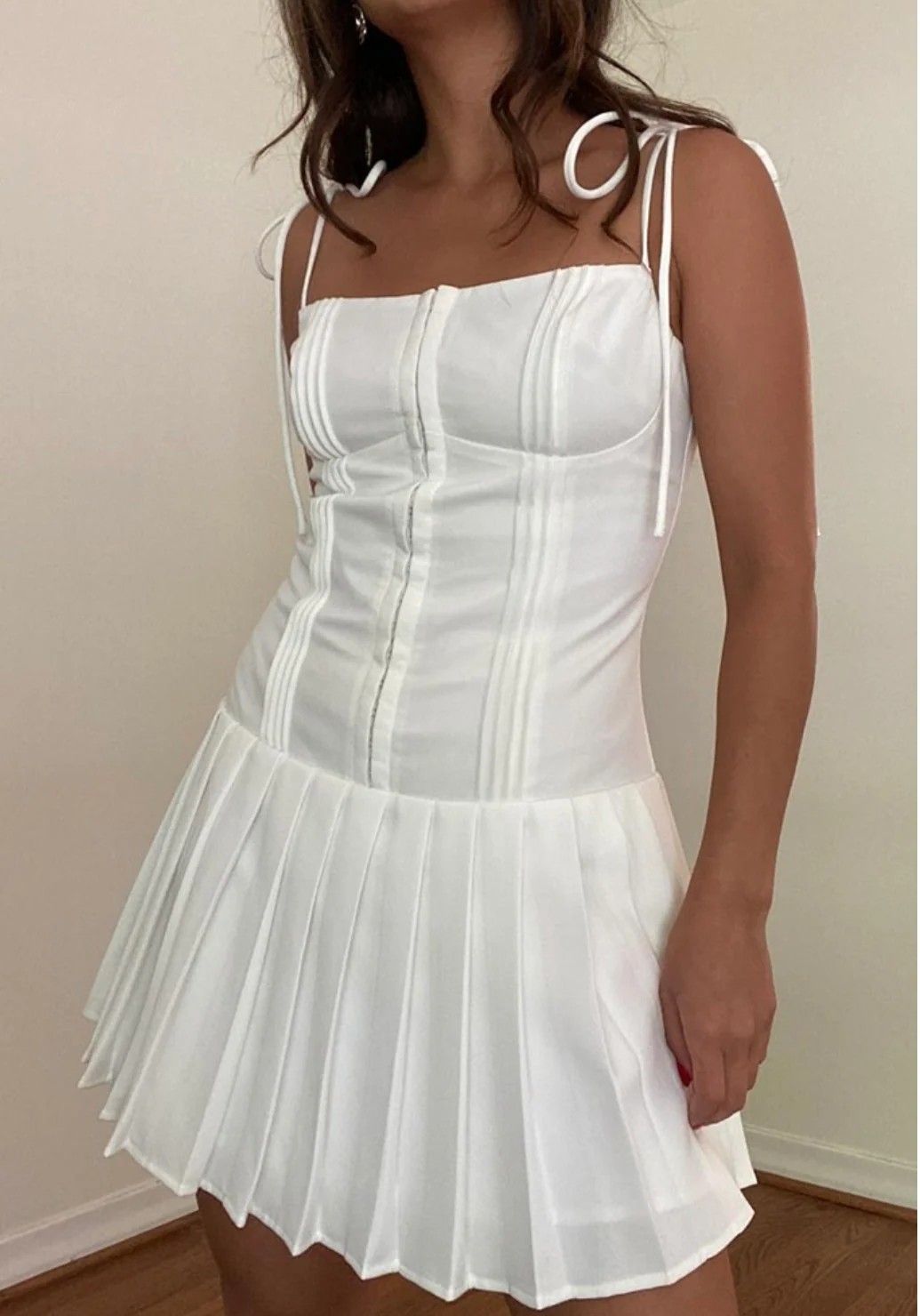 Daisy Pleated Mini Dress