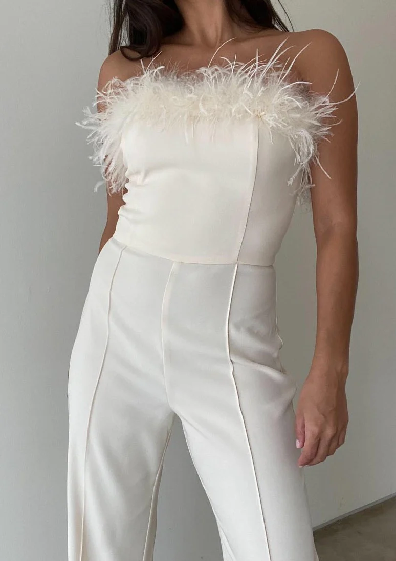 Quinn Twill Feather Jumpsuit