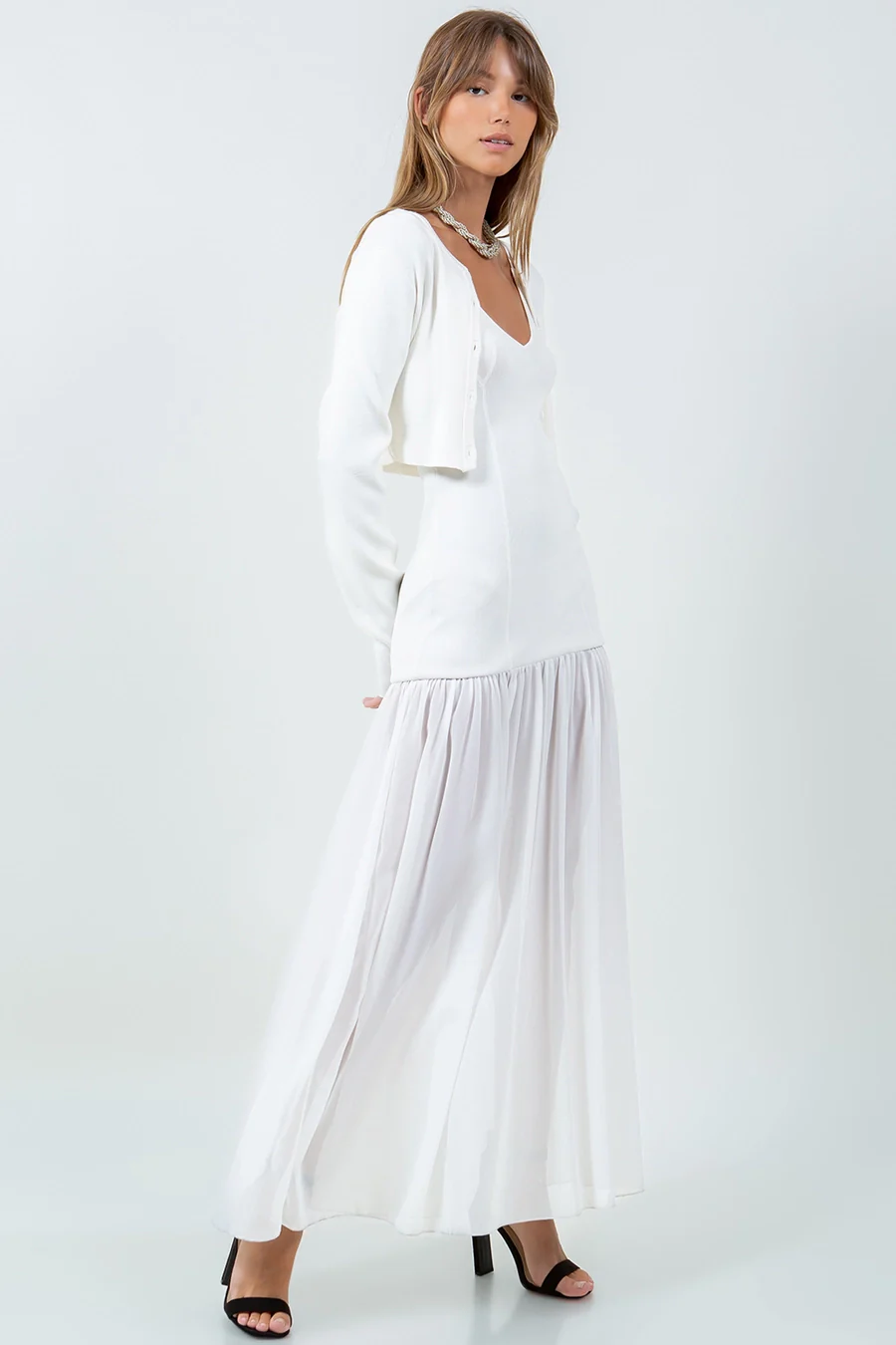 Alice Two-Piece Knitted Dress with Cardigan