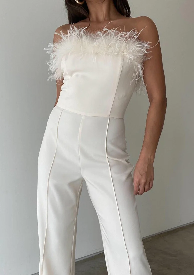 Quinn Twill Feather Jumpsuit