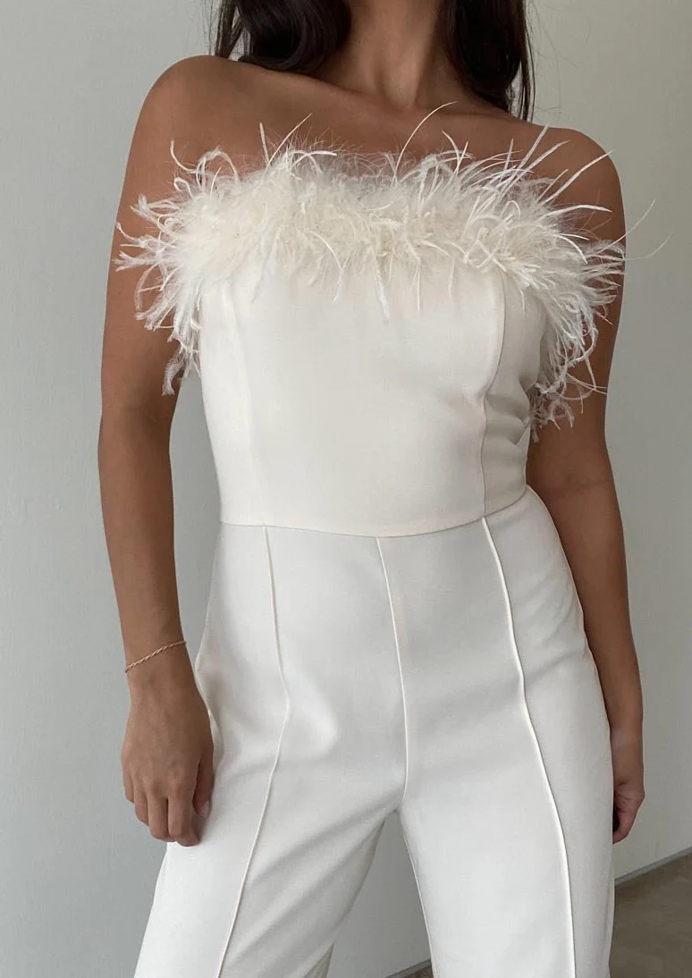 Quinn Twill Feather Jumpsuit