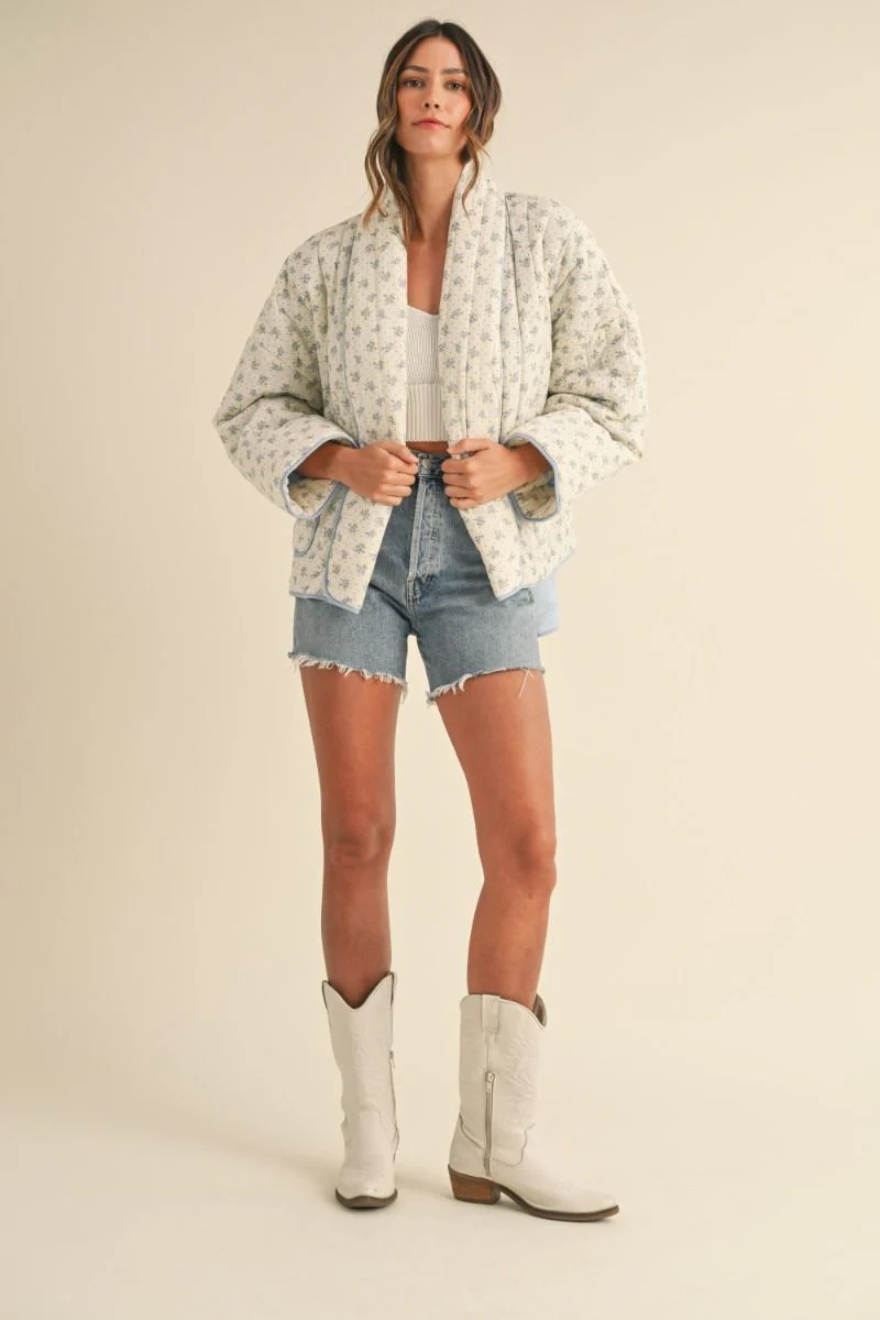 Callie Floral Print Quilt Jacket