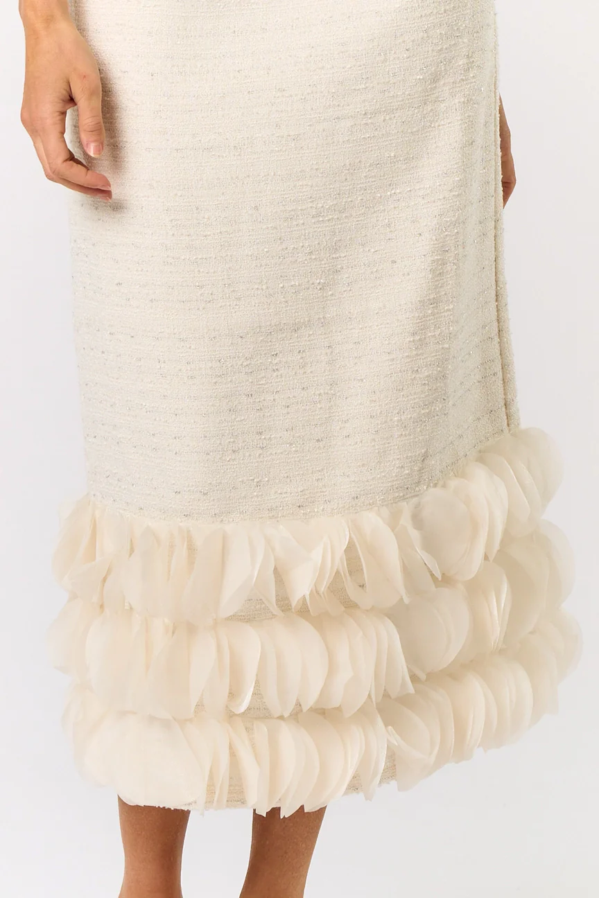 Raeyn Floral Texture Tweed Dress