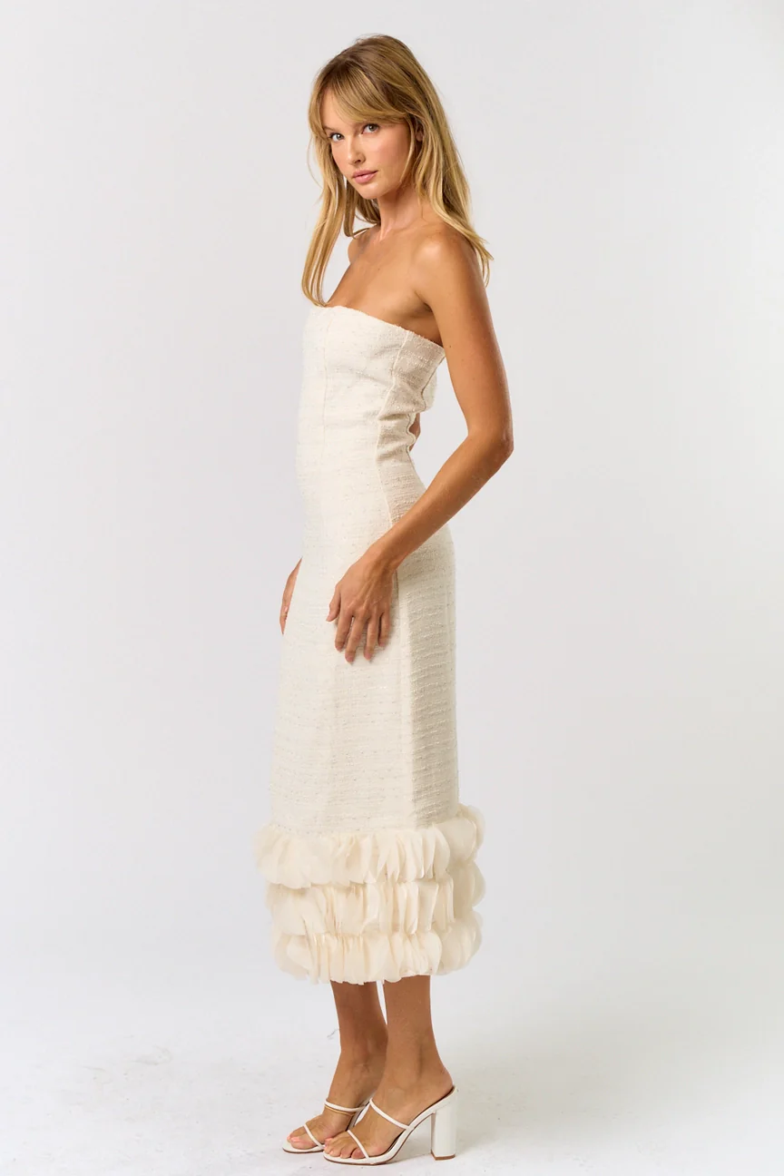 Raeyn Floral Texture Tweed Dress