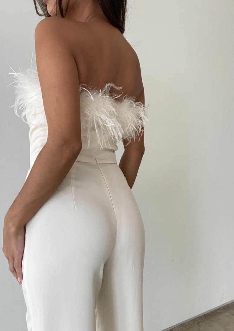 Quinn Twill Feather Jumpsuit