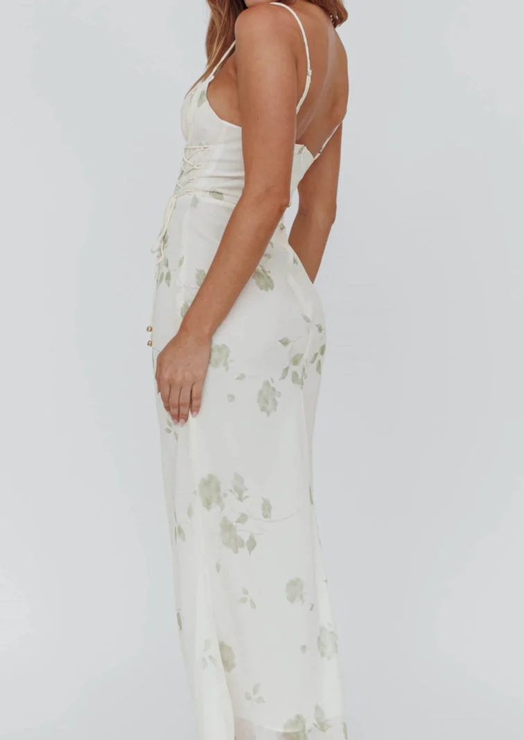 Charlotte Floral Print Lined Midi Dress