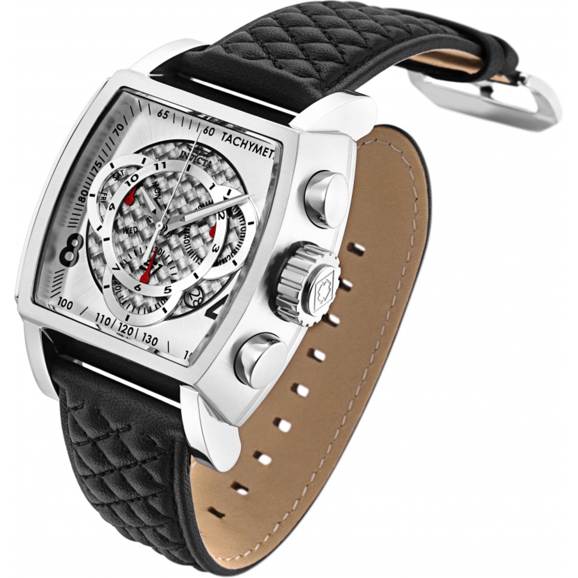 Invicta Men's Watch - S1 Rally Swiss Quartz Chronograph Black Leather Strap | 27917
