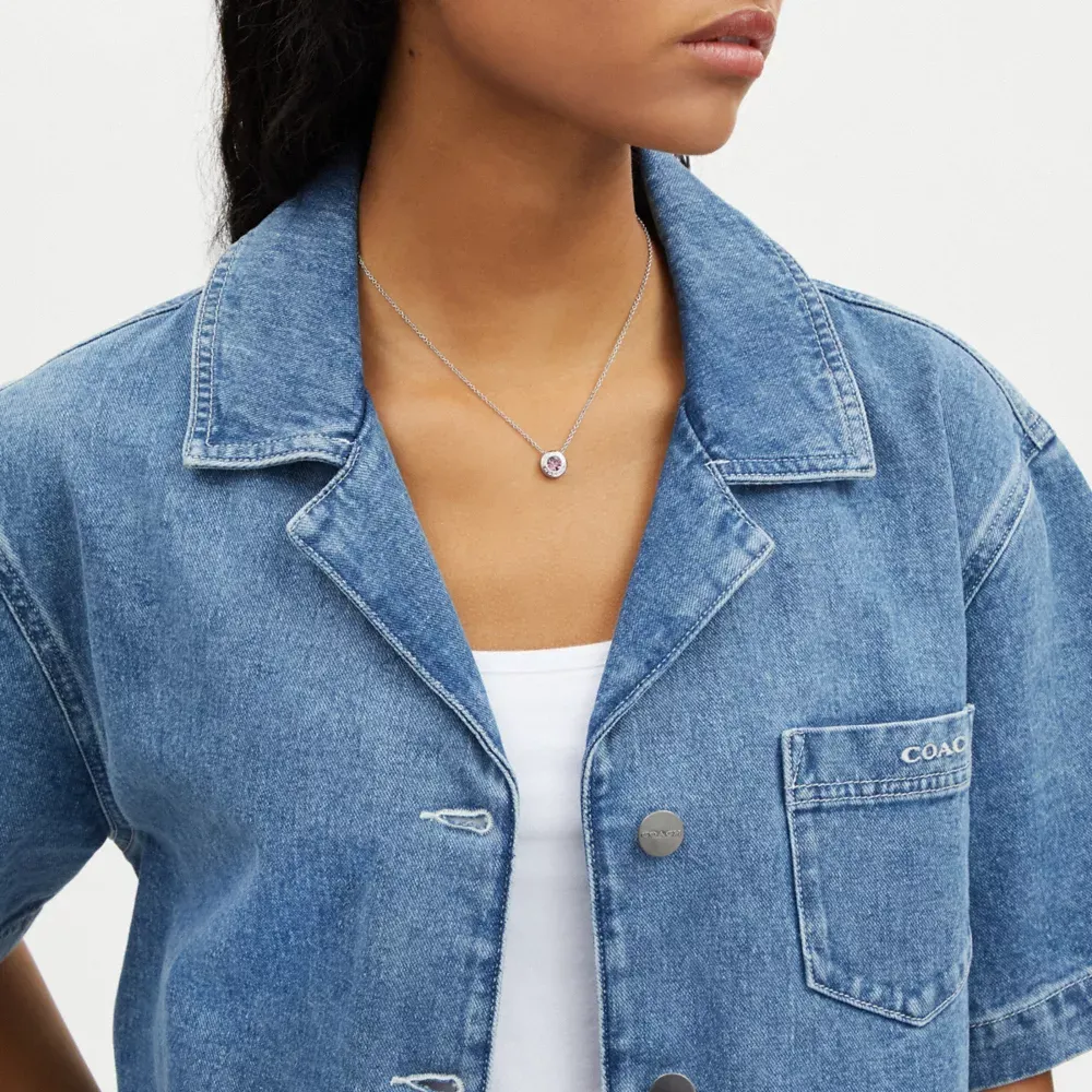 Open Circle Stone Necklace