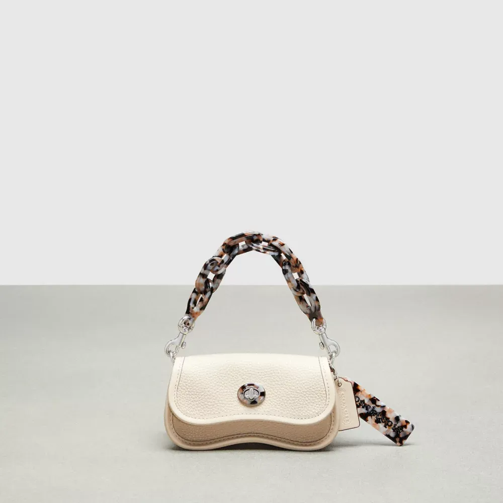 Mini Wavy Dinky Bag With Colorful Binding In Upcrafted Leather