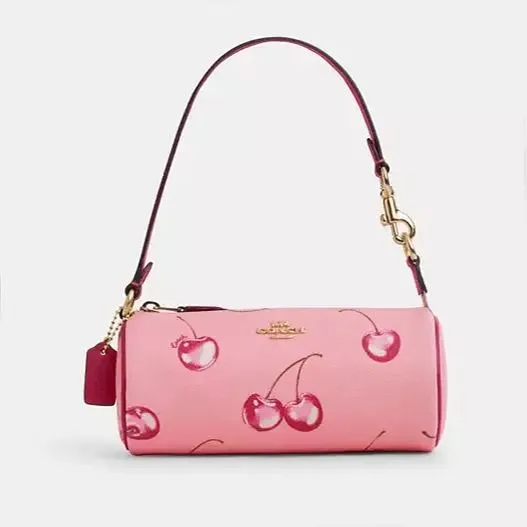Barrel Bag With Cherry Print