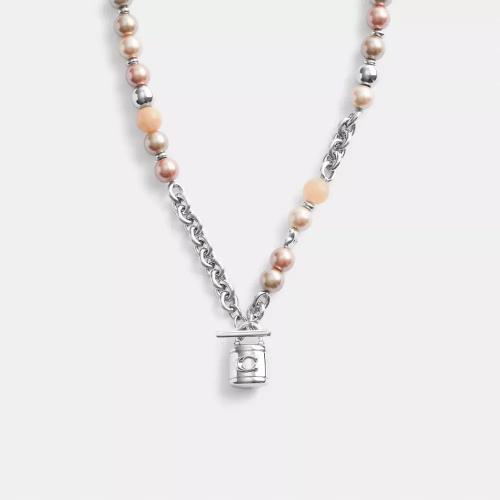 Pearl And Padlock Necklace