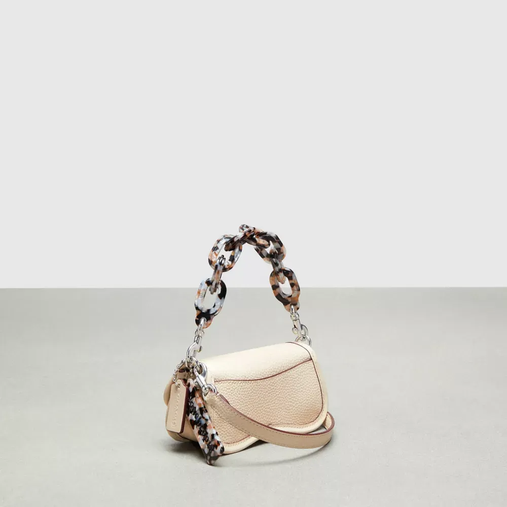 Mini Wavy Dinky Bag With Colorful Binding In Upcrafted Leather