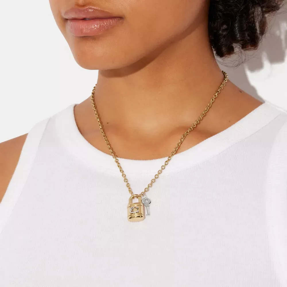 Signature Padlock And Key Necklace