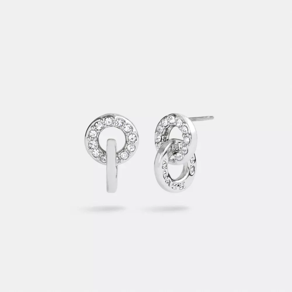 Open Circle Linked Drop Earrings