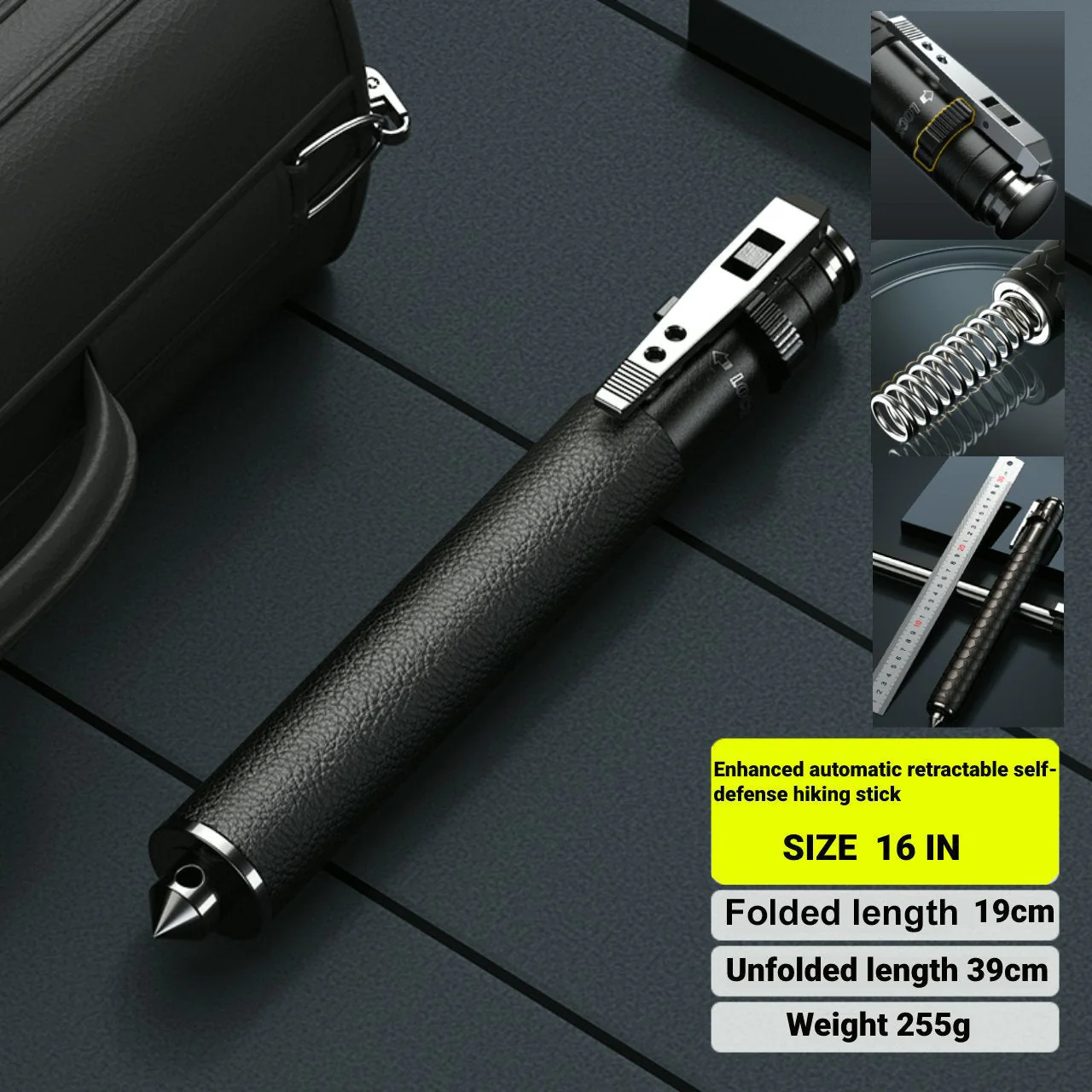 Enhanced automatic retractable hiking stick